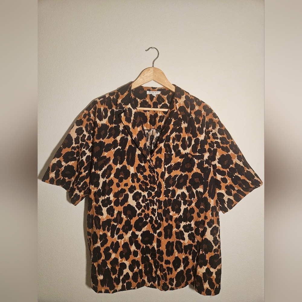 Topshop Leopard Shirt Blouse